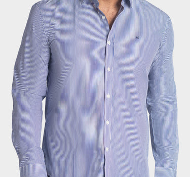 Camisa manga larga a rayas para hombre