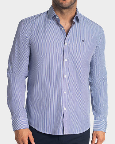 Camisa manga larga a rayas para hombre