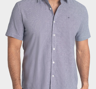Camisa manga corta a cuadros para hombre