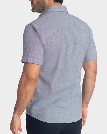 Camisa manga corta a cuadros para hombre