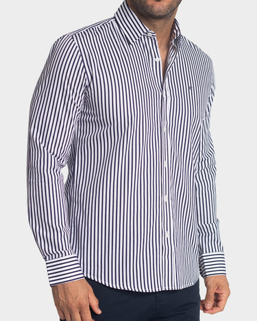 Camisa manga larga a rayas para hombre